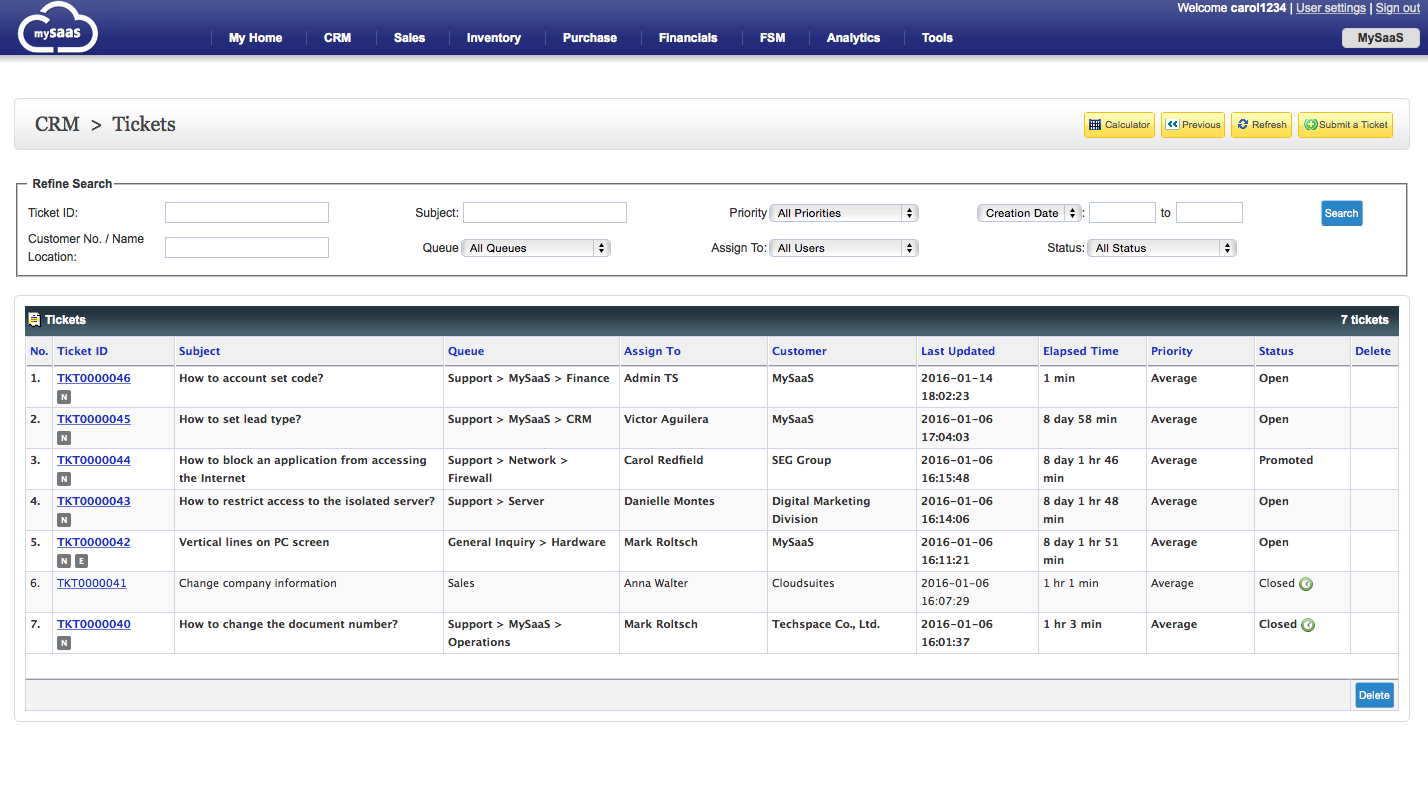 CRM Ticket
